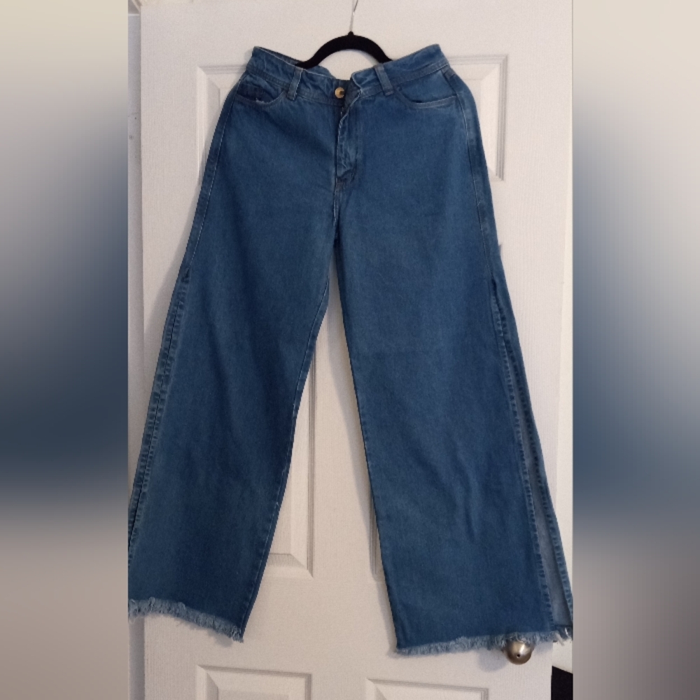 Evolet open flare denim jeans size 10 (small)
